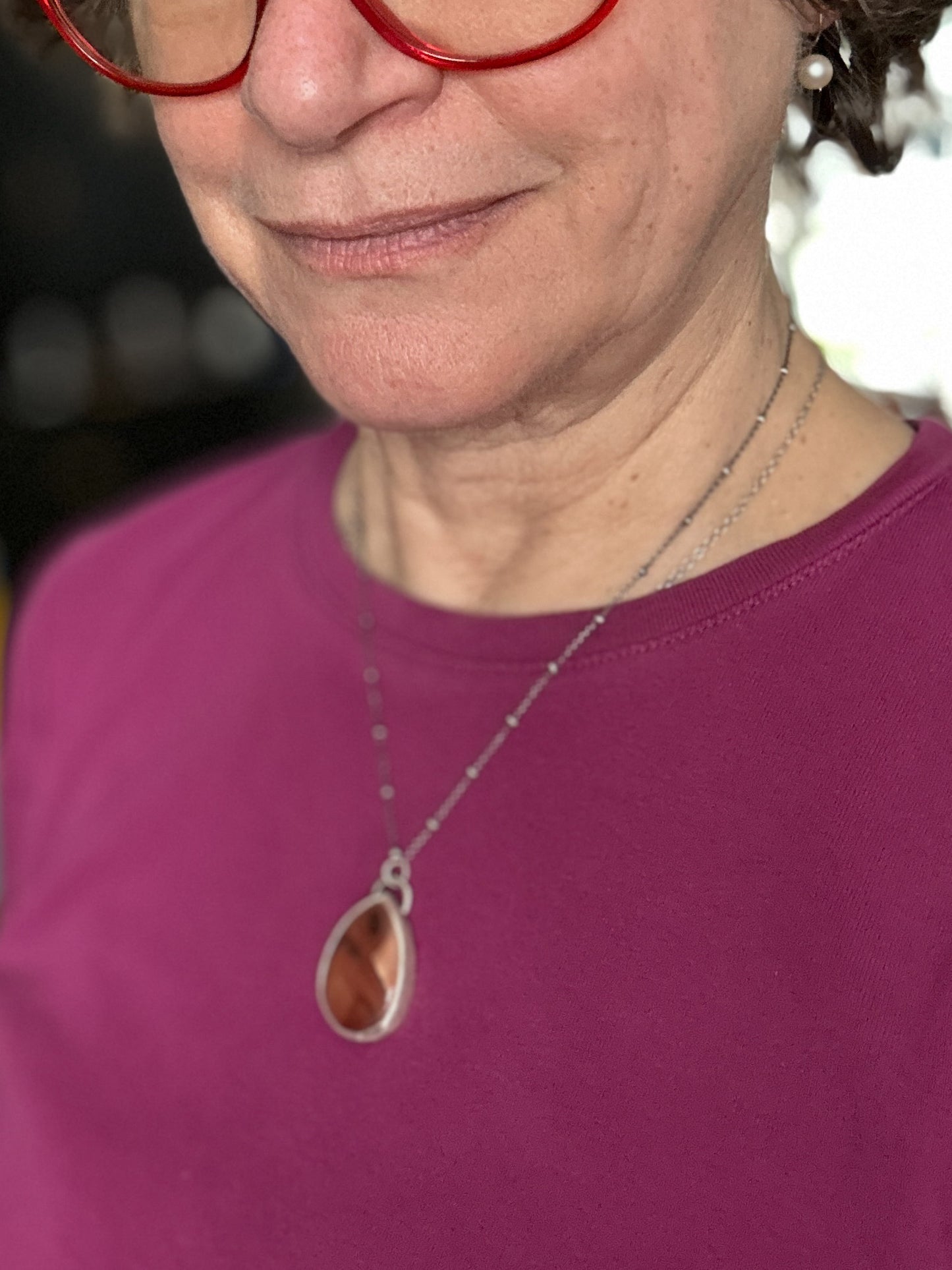 Caelis Polychrome jasper and sterling silver pendant