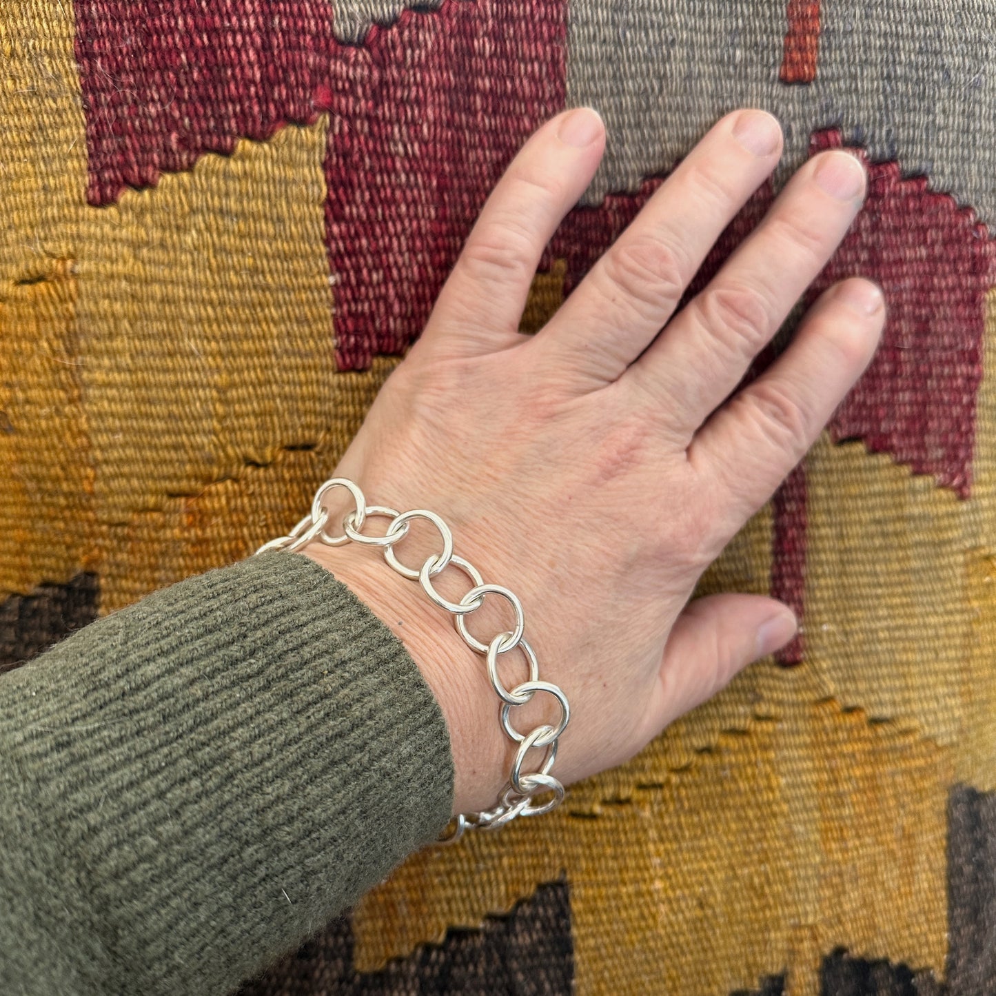 Lorraine Sterling Silver Round Link Bracelet
