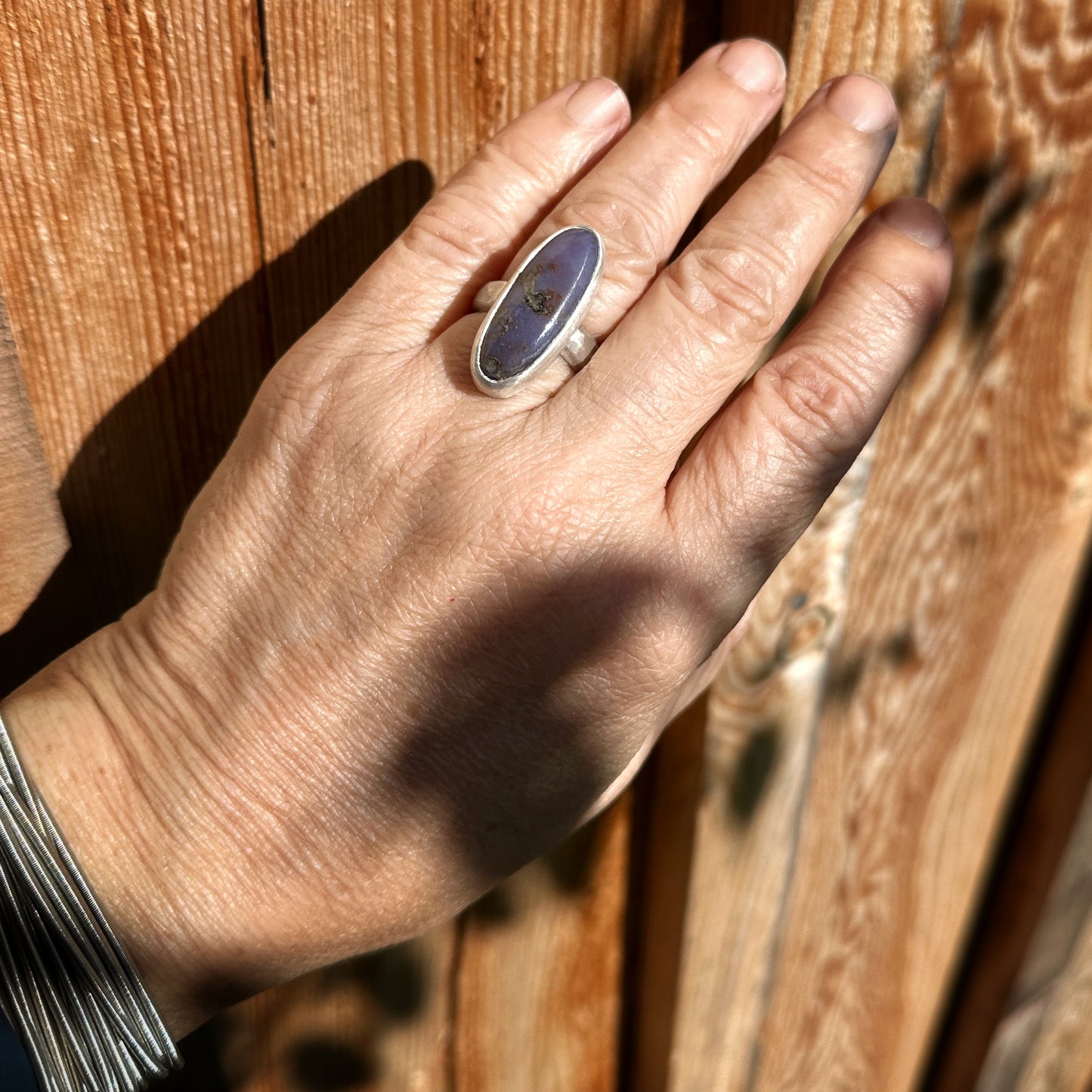 Burro Creek Agate Ring, Sterling Silver, Size 7.75