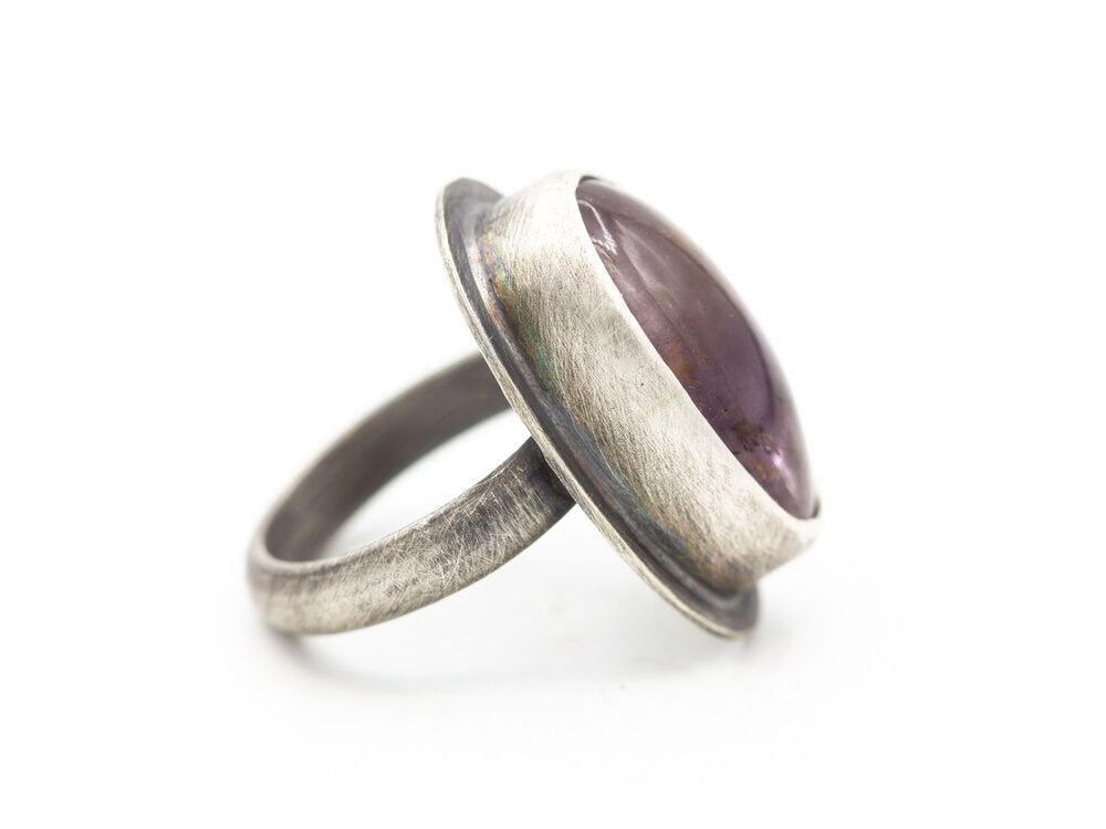 Cacoxenite in Amethyst Ring Size 6.5