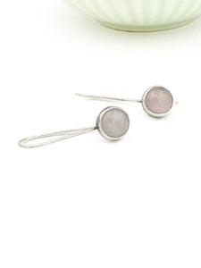Rose Quartz & Sterling Silver Earrings