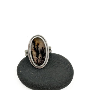 Dendritic Agate, Sterling Silver Ring Size 9.5