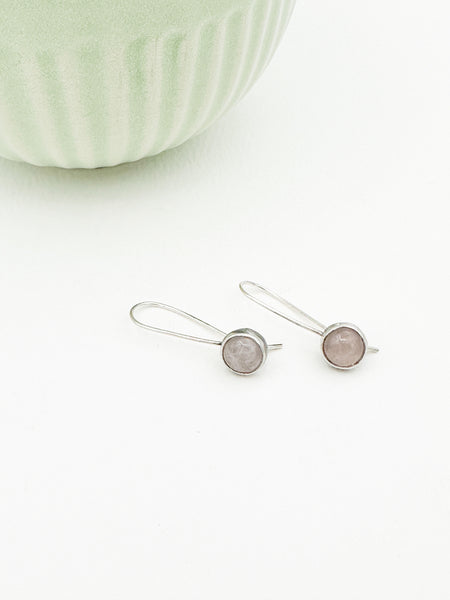 Rose Quartz & Sterling Silver Earrings