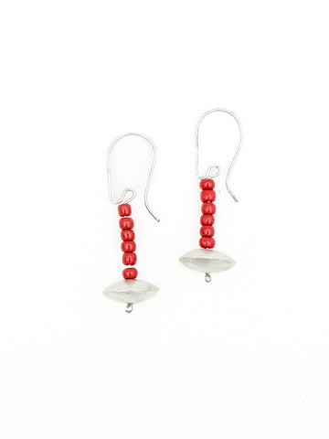 Glass and Sterling Silver Earrings