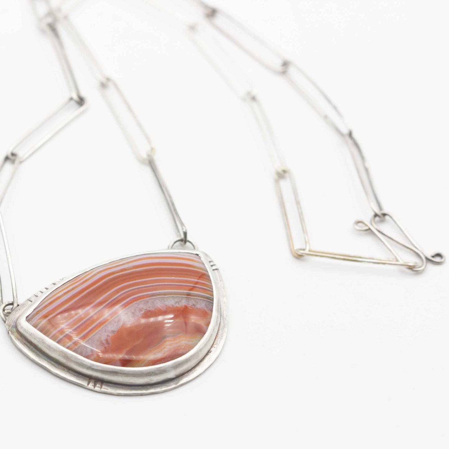 Layers Banded Carnelian Pendant