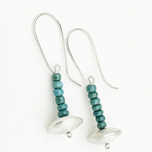 Sterling Silver and Glass Drop Earrings