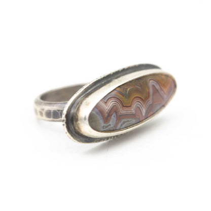 Crazy Lace Agate Ring Size 5