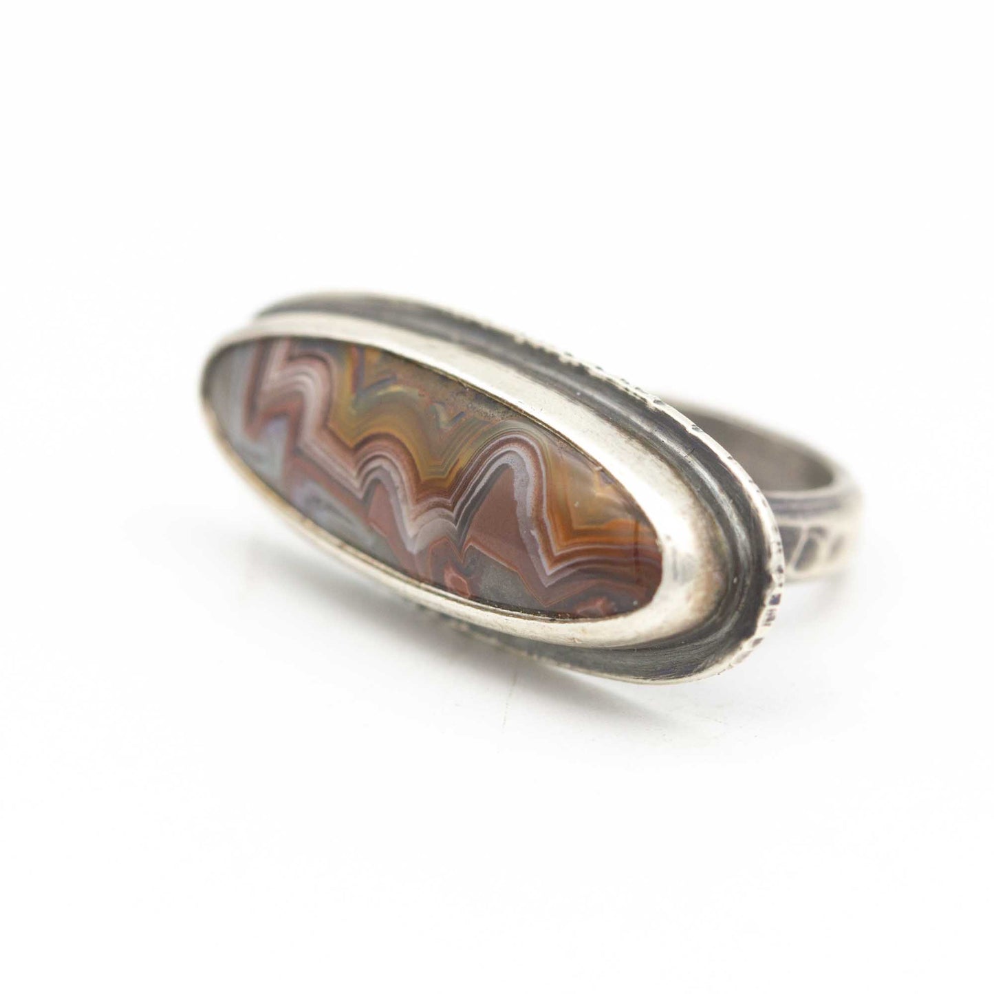 Crazy Lace Agate Ring Size 5