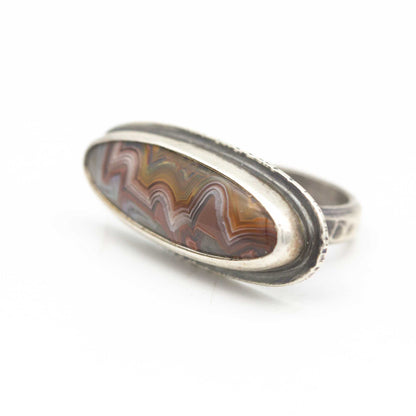 Crazy Lace Agate Ring Size 5
