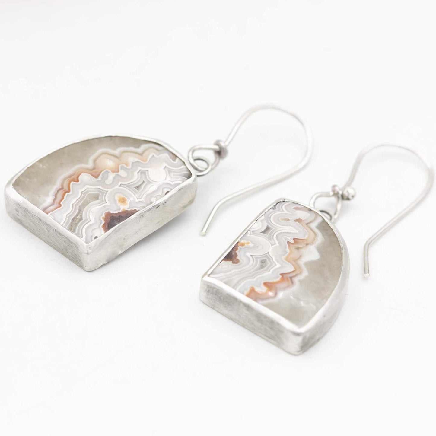 Crazy Lace Agate Earrings Sterling Silver
