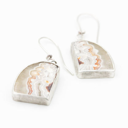Crazy Lace Agate Earrings Sterling Silver