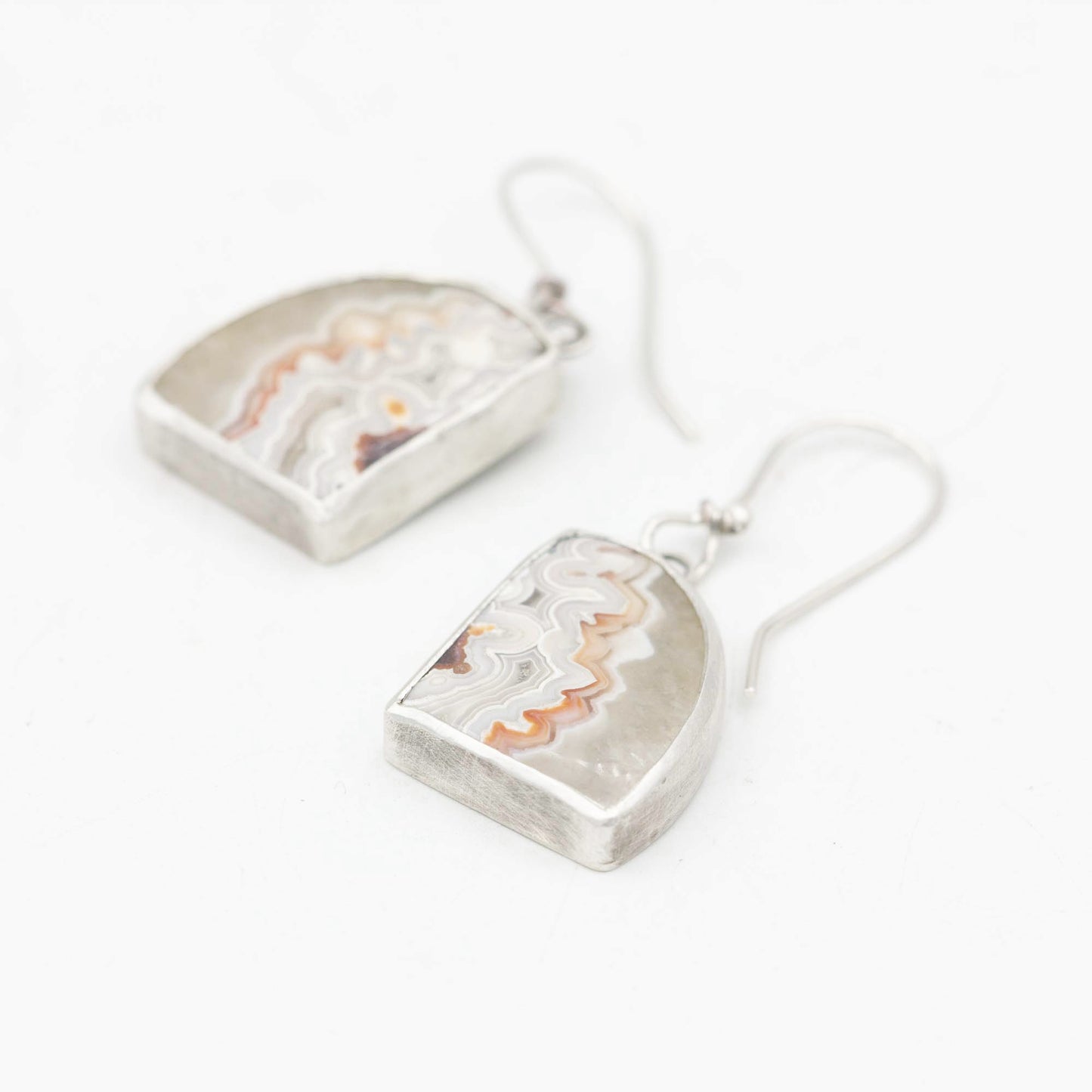 Crazy Lace Agate Earrings Sterling Silver