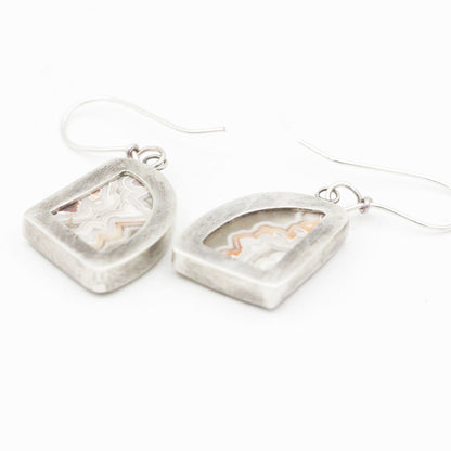 Crazy Lace Agate Earrings Sterling Silver
