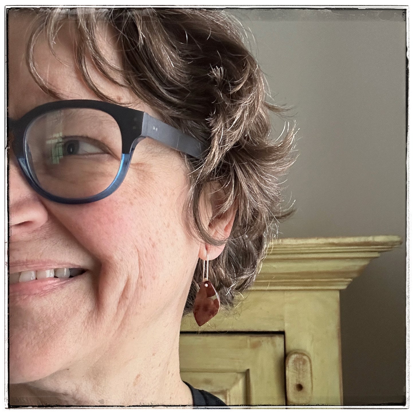 Peanut Obsidian Drop Earrings