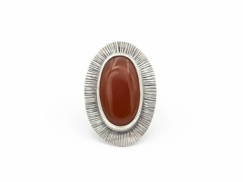 Carnelian and Sterling Ring Size 9.5