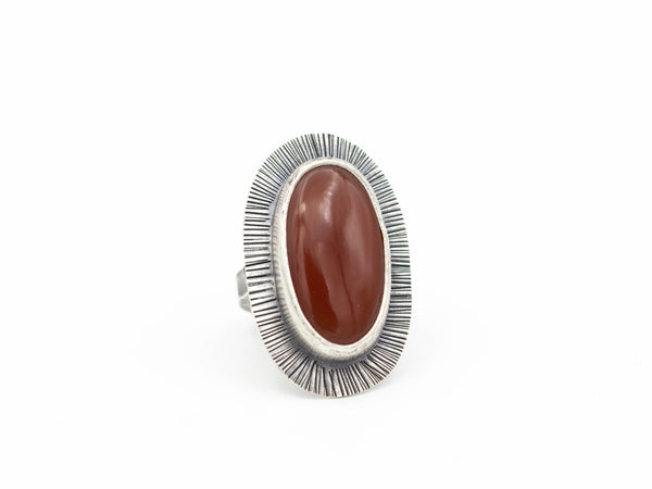 Carnelian and Sterling Ring Size 8.25