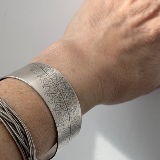Fern Imprint Cuff Sterling Silver Forest Walk