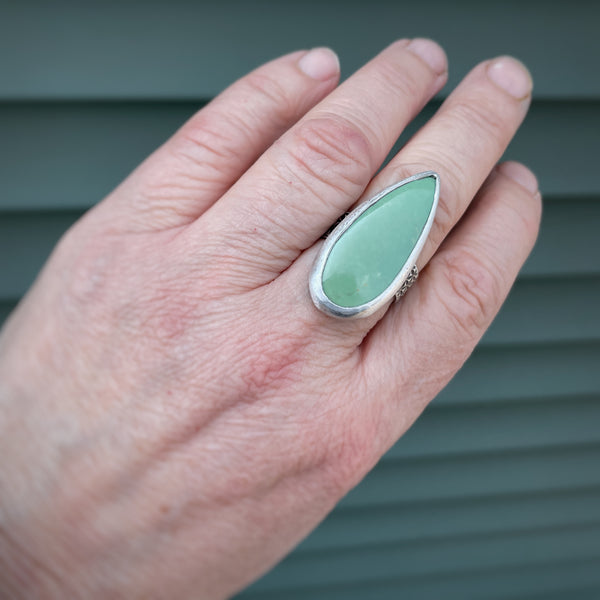 Teardrop Turquoise Ring Size 8.75
