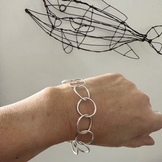 Organic Sterling Silver Link Bracelet