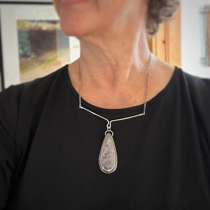 Burro Creek Agate & Sterling Silver Pendant