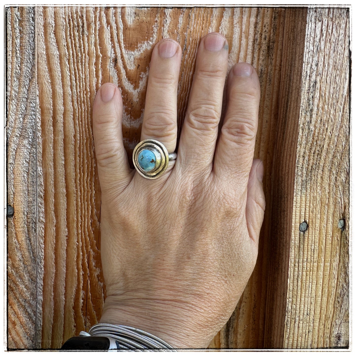 Lavender Turquoise and Sterling Silver Ring Size 8