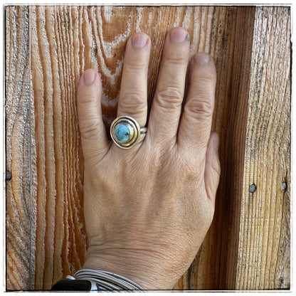 Lavender Turquoise and Sterling Silver Ring Size 8