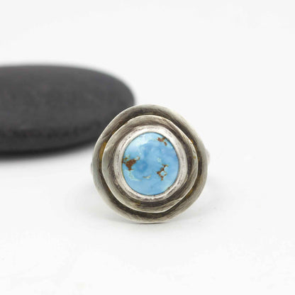 Lavender Turquoise and Sterling Silver Ring Size 8