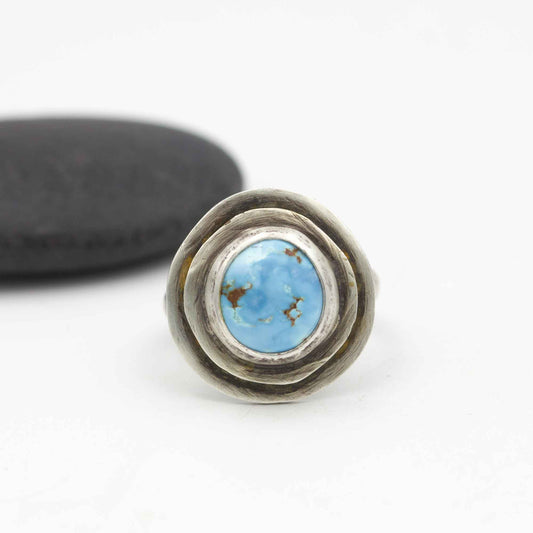 Lavender Turquoise and Sterling Silver Ring Size 8