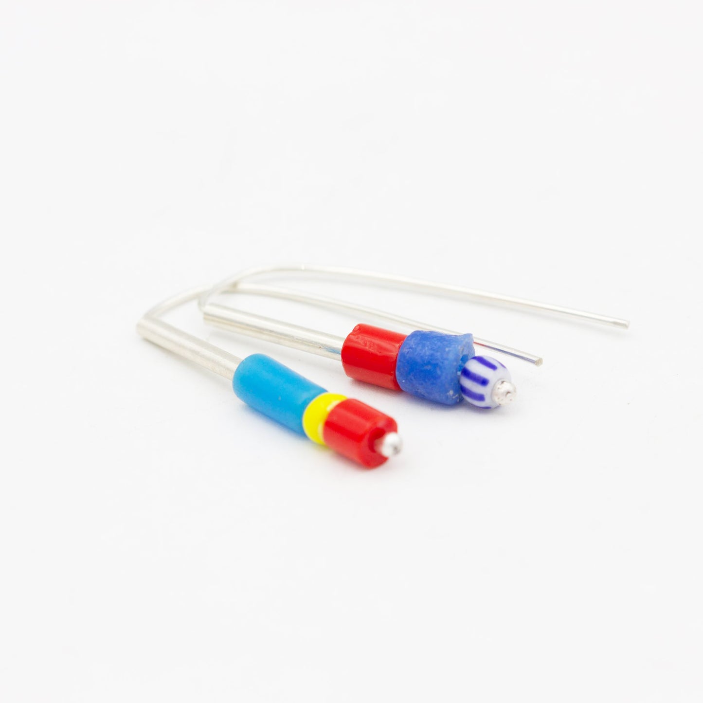 Tania Asymmetrical Glass Bead Earrings