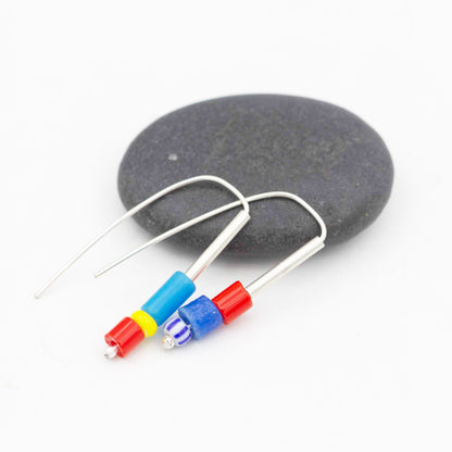 Tania Asymmetrical Glass Bead Earrings