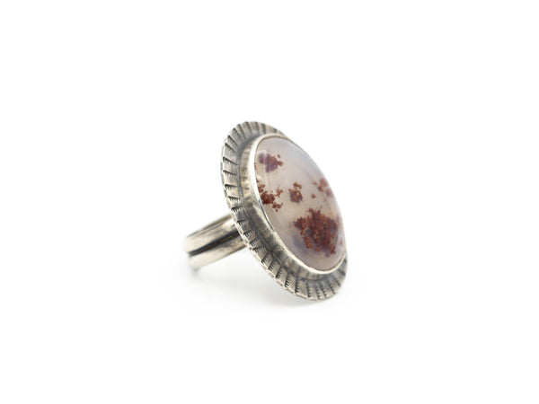 Plume Agate Ring Size 7.5