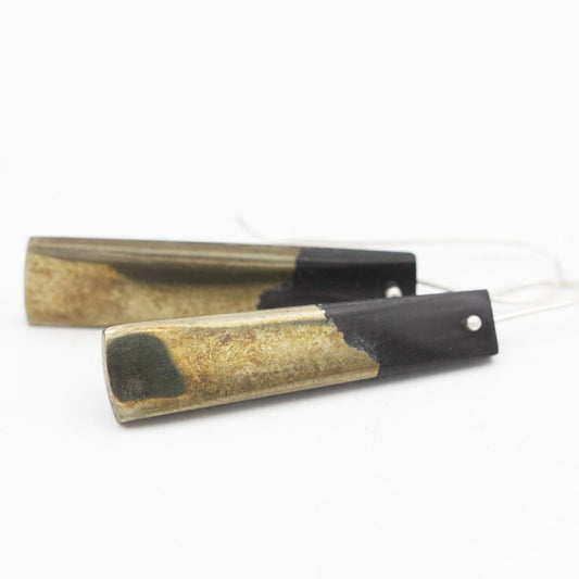 Long Pyrite Earrings 2