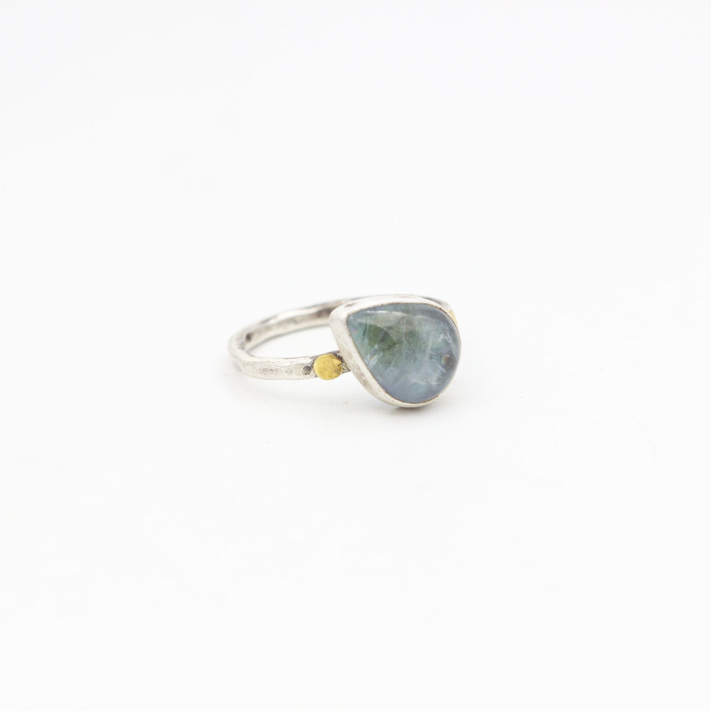 Tanzanite, Sterling Silver and 14k Gold Ring, Size 8.5