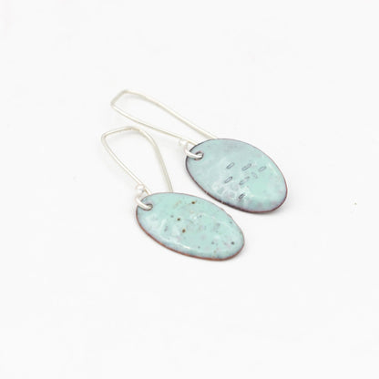 Turquoise Enamelled Copper Drop Earrings