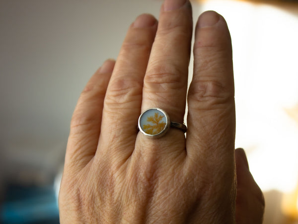 Dendritic Agate Ring Size 7.5
