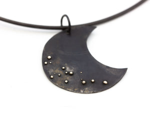 Steel and Silver Pendant Choker