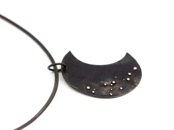 Steel and Silver Pendant Choker