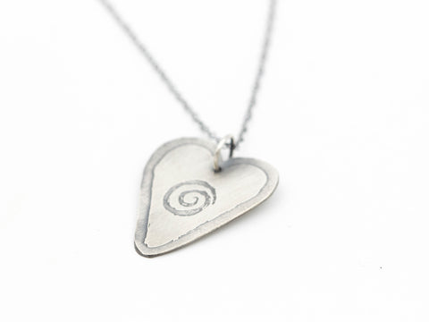 Sterling Heart Pendant Necklace II