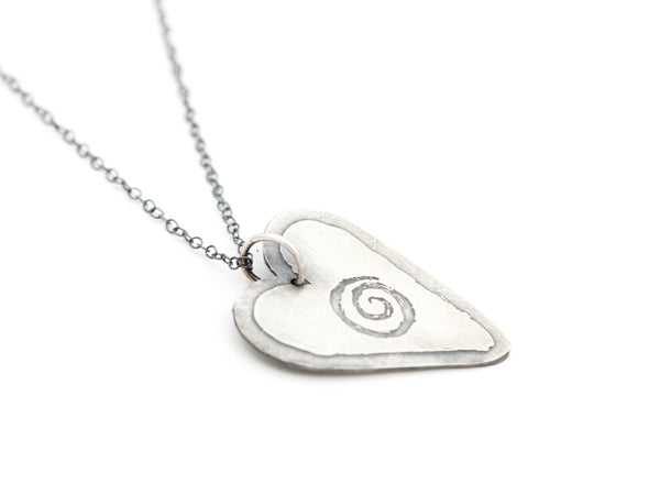 Sterling Heart Pendant Necklace II
