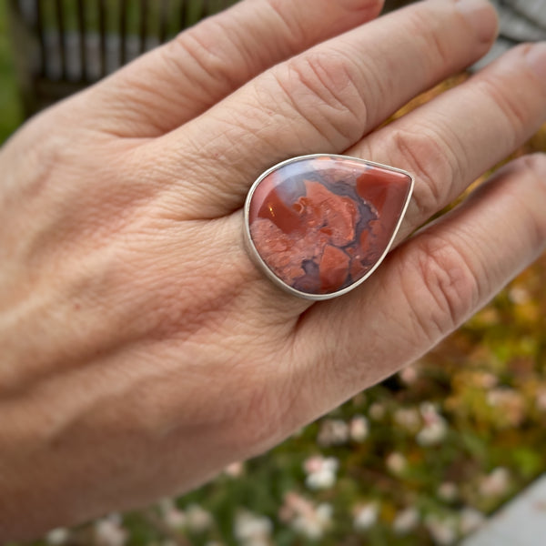 Cotton Candy Agate Ring Size 7