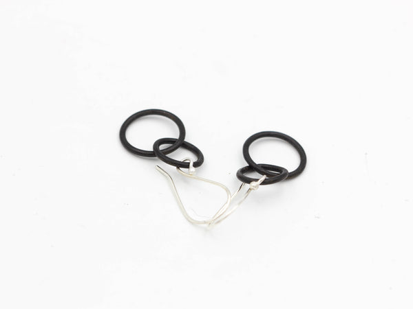 Double Hoop Steel & Sterling Earrings
