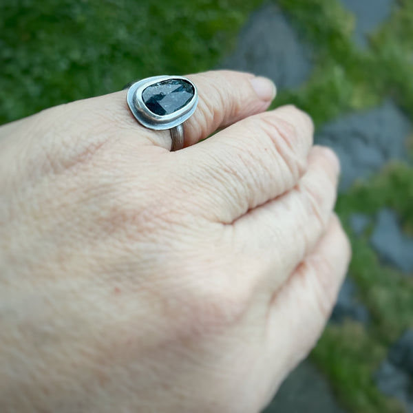 Green Kyanite Ring Size 6.75